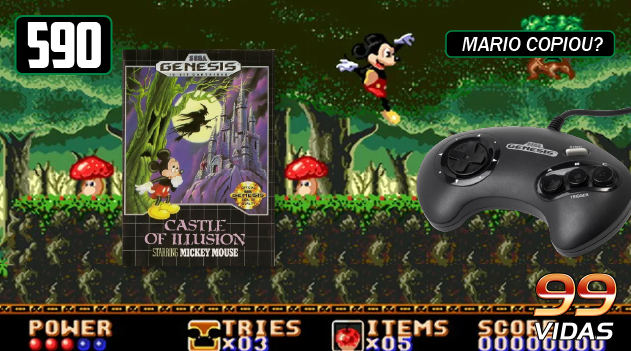 99Vidas 590 – Castle of Illusion, clássico jogo do Mickey do Mega Drive!